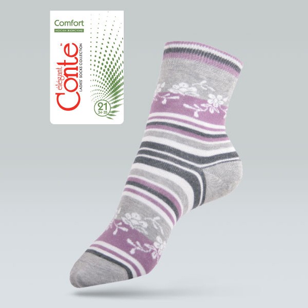Носки женские хлопковые COMFORT (меланж) | Conte Elegant
