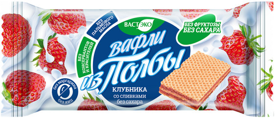 Вафли из полбы «Клубника со сливками» | Вастэко