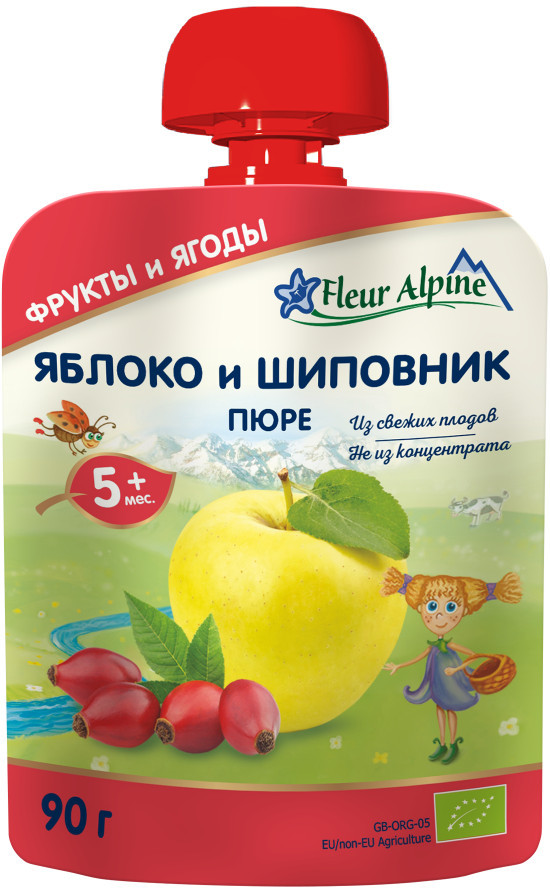 Пюре детское «Яблоко и шиповник»