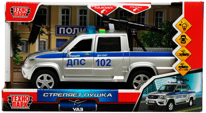 Модель инерционная «UAZ Pickup. Полиция» | Технопарк