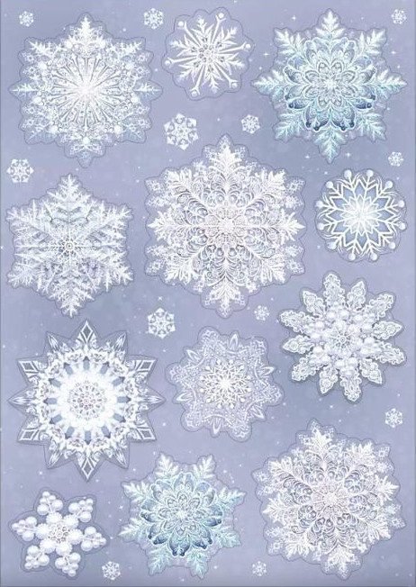 Набор наклеек для окон «Снежинки»