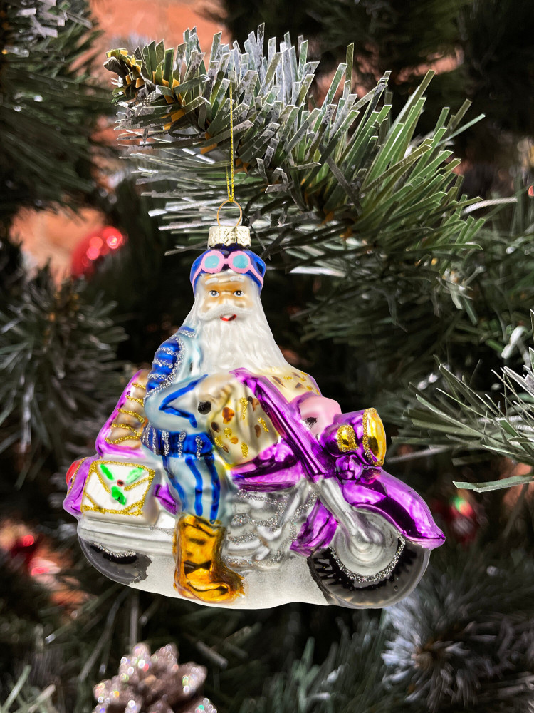 Украшение ёлочное «Дед Мороз мотоциклист» | Ultramarin