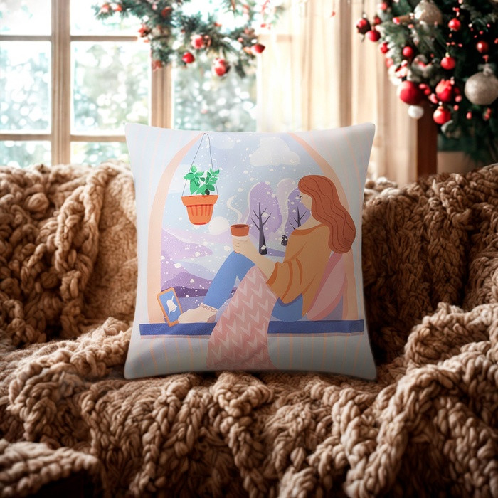 Чехол на подушку «Зимние мечты» | Этель