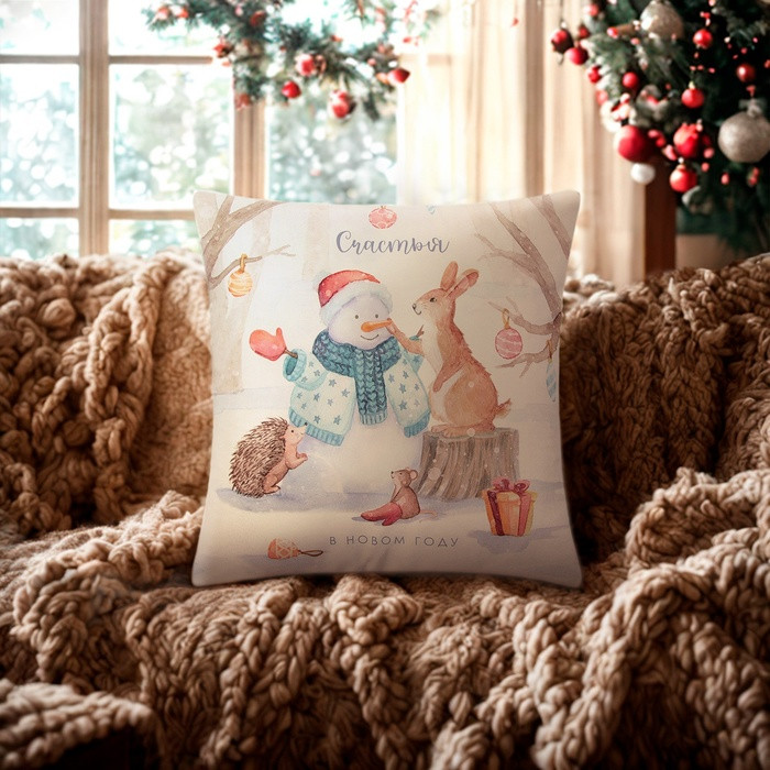 Чехол на подушку «Счастья в Новом Году» | Этель