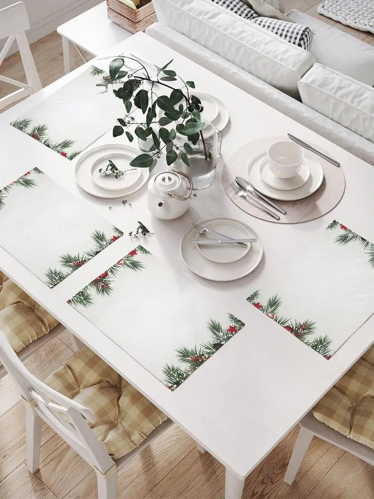 Набор салфеток сервировочных «Двухстороннее рождественское оформление» | JoyArty