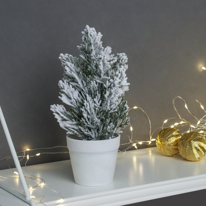 Ёлка декоративная «Заснеженная, в горшочке» | Зимнее волшебство