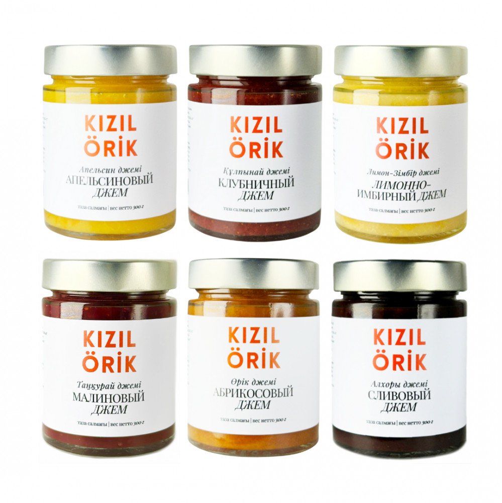 Набор джемов «Апельсин, клубника, лимон-имбирь, малина, абрикос, слива» | Kızılörik