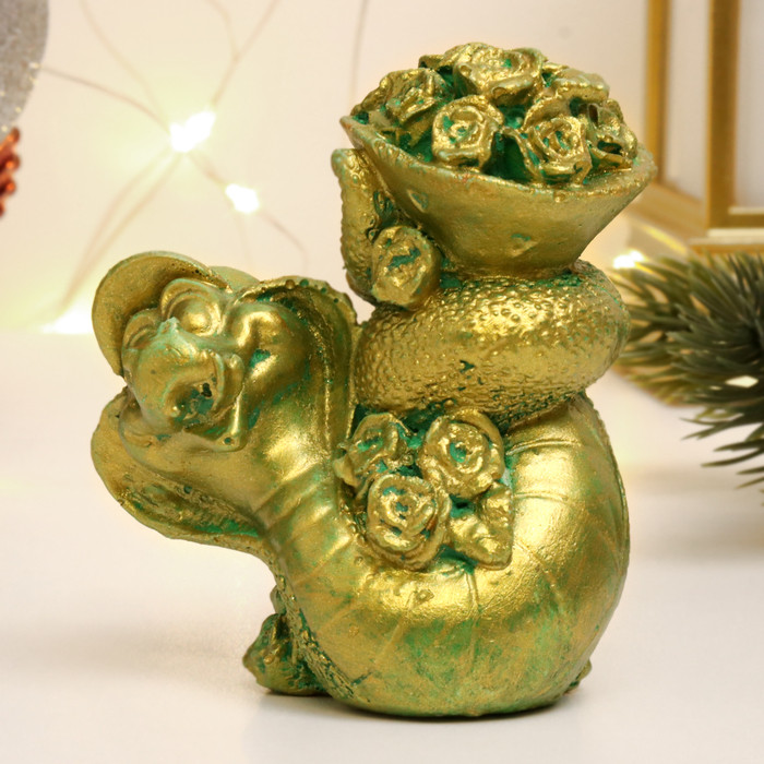 Фигурка сувенирная «Змея с цветами»