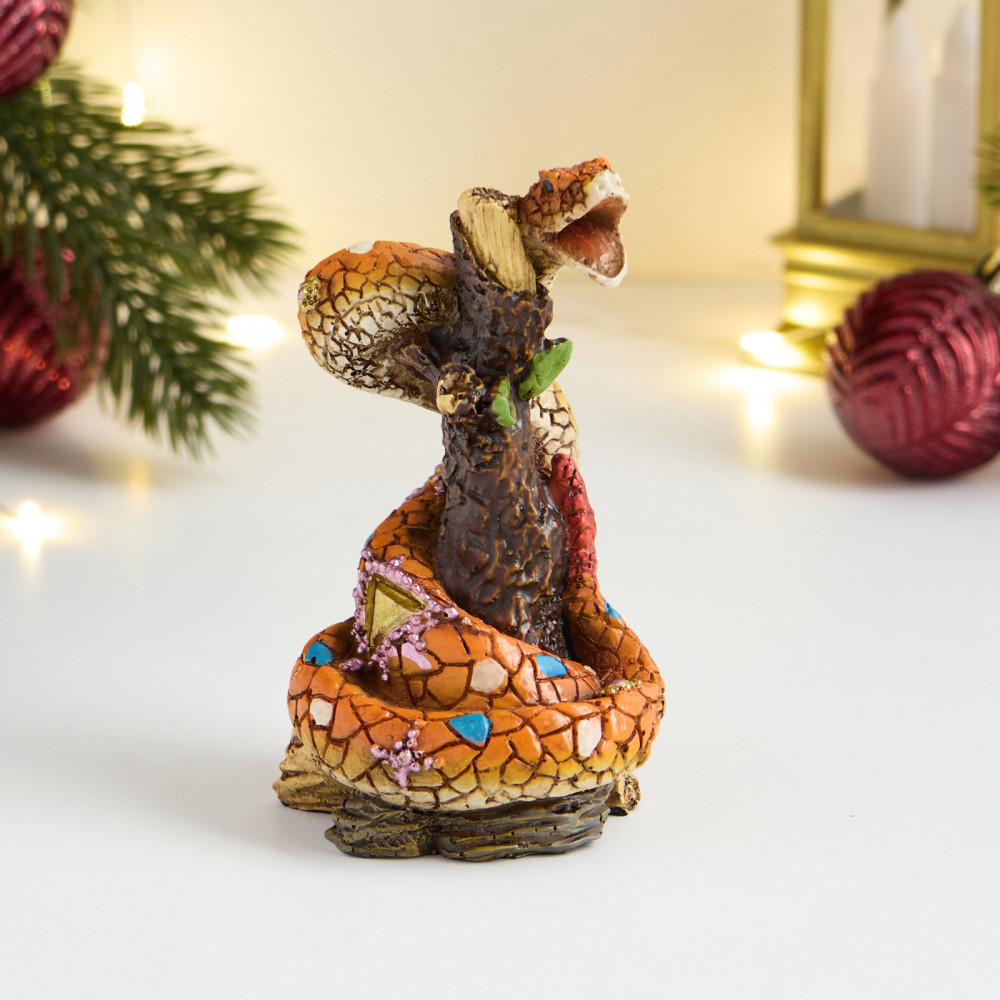 Фигурка сувенирная «Змея-мозаика с открытой пастью»