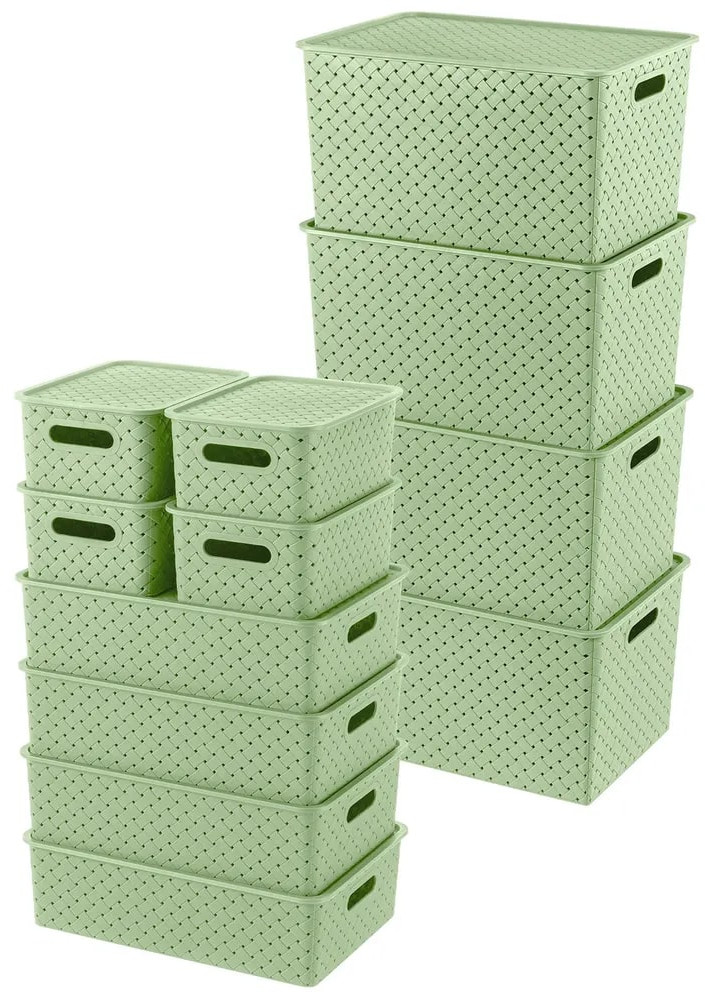 Набор корзин с крышками | Береста | El Casa