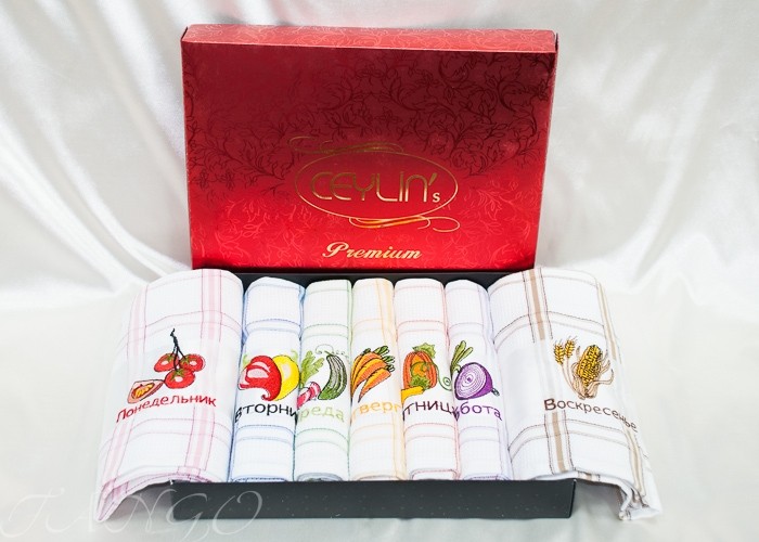 Набор полотенец вафельных «Ceylin's» Неделька (арт. plt049-20, 50х70 - 7 шт.)