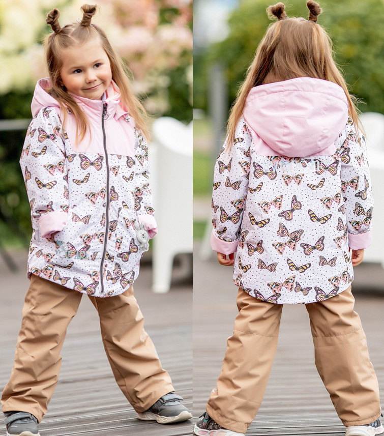 Зимний комплект из куртки и полукомбинезона для девочек со снудом «Сима» | Batik