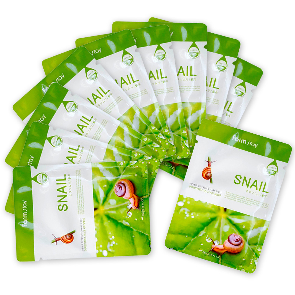 Набор масок для лица «Visible Difference Mask Sheet Snail» | FarmStay