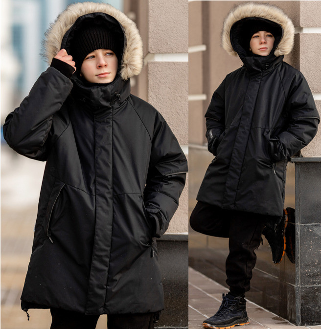 Парка для мальчиков НЕО черный | Batik