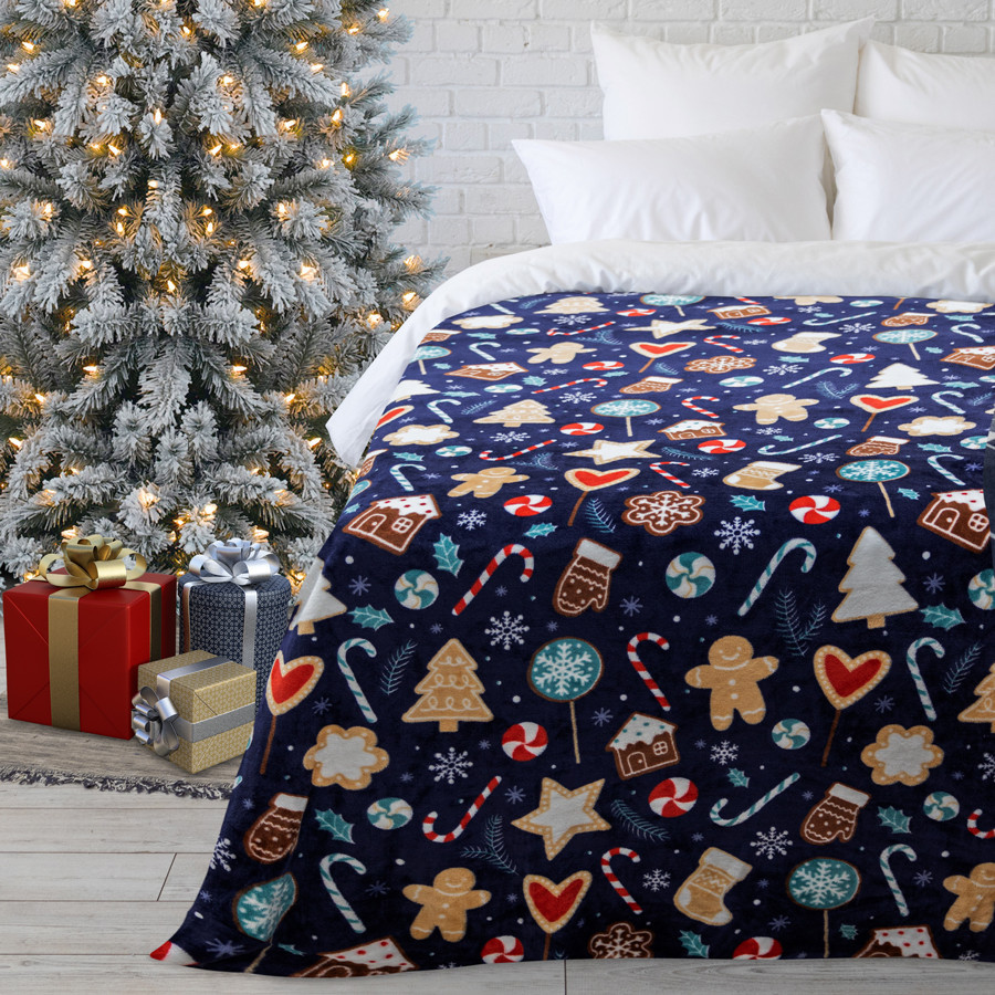 Покрывало велсофт «Рождественские сладости» | Happy Family