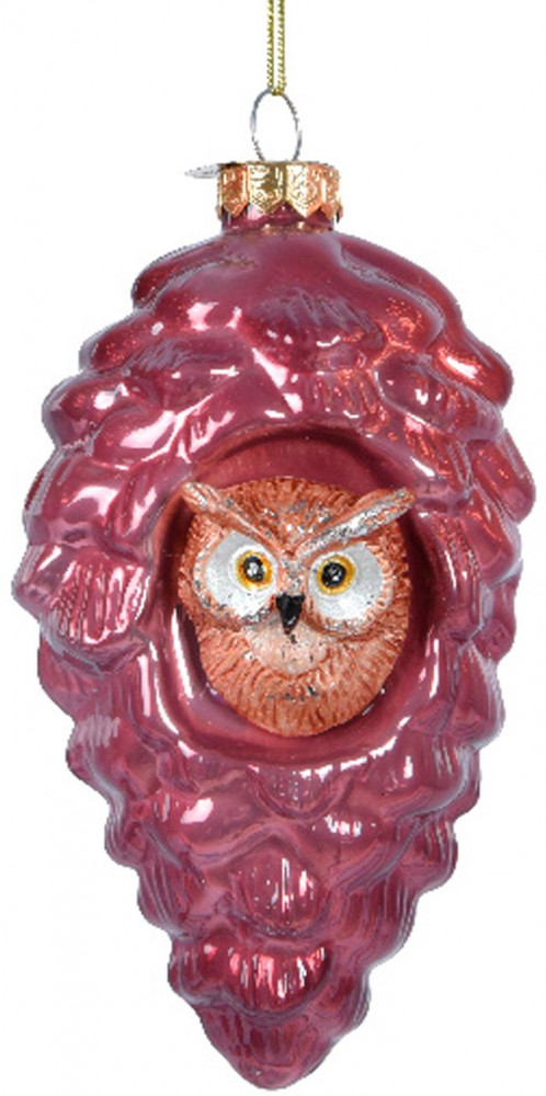 Украшение новогоднее подвесное «Сова в дупле» | Decoris
