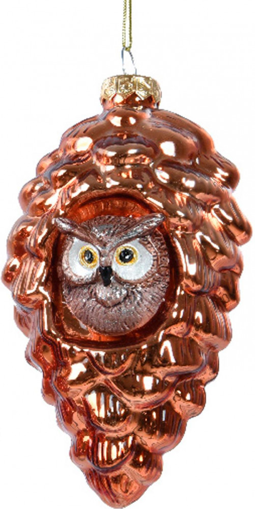 Украшение новогоднее подвесное «Сова в дупле» | Decoris