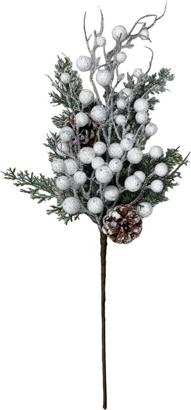 Ветка декоративная еловая | White Berry | Christmas DeLuxe