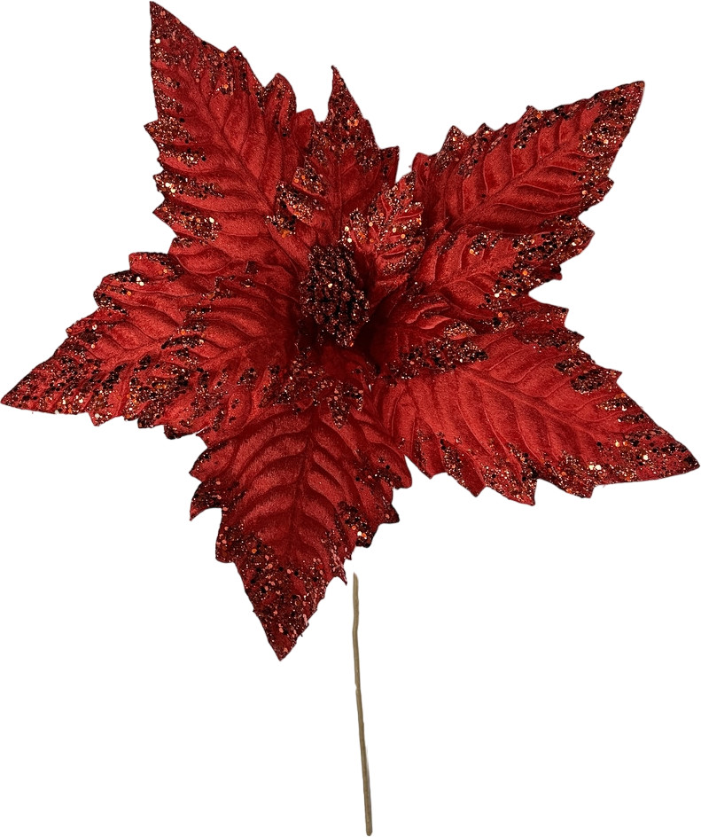 Изделие декоративное «Веточка с пуансеттией» | Christmas DeLuxe