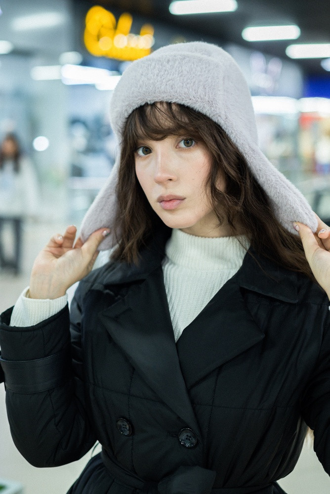 Шапка-ушанка женская