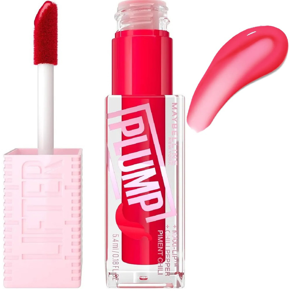 Блеск для губ «Lifter Plump», тон 004 Red flag | Maybelline New York
