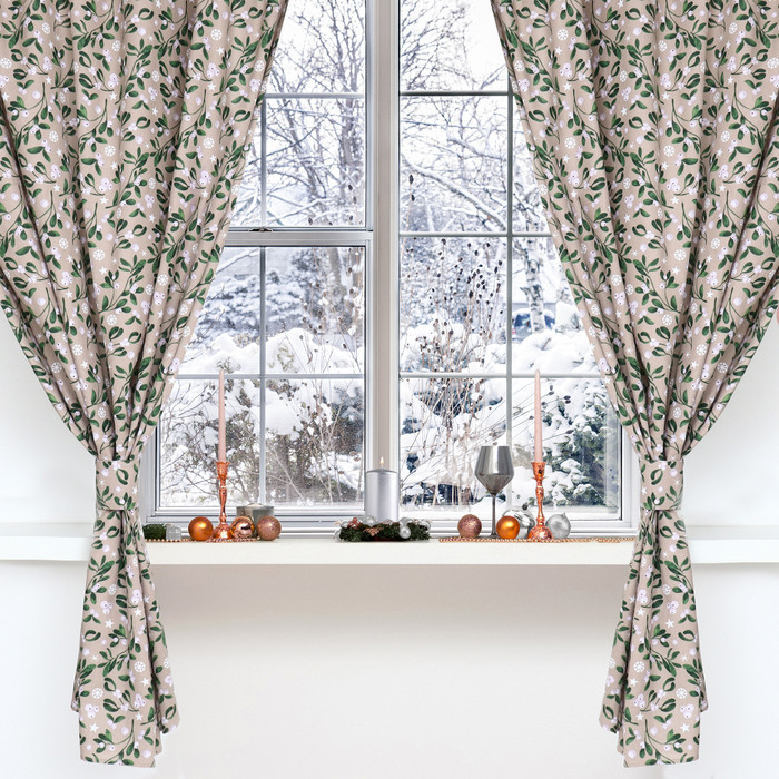 Комплект штор для кухни с подхватами «Frosty berries» | Доляна