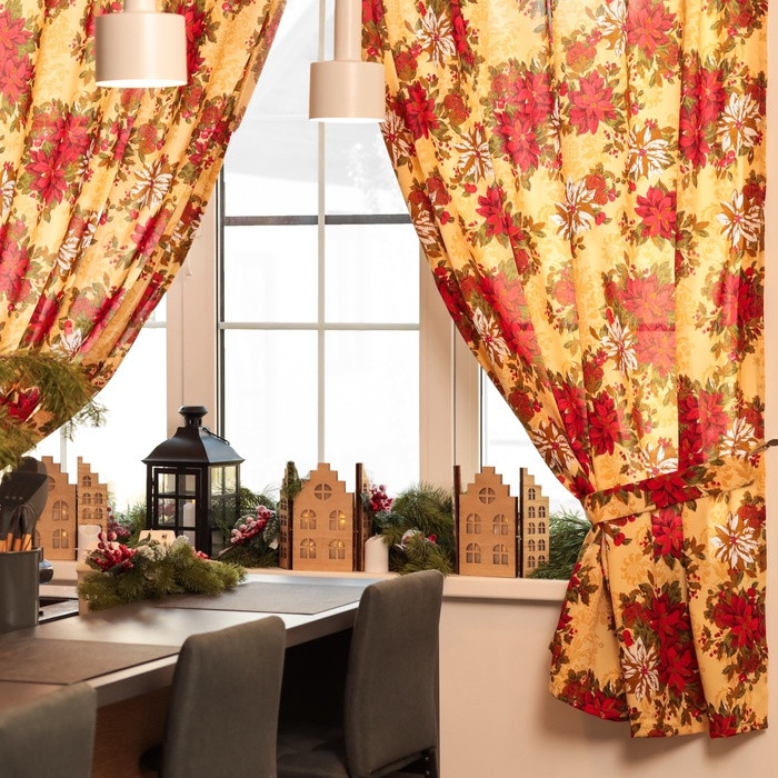 Комплект штор «Новогодние украшения» | Доляна