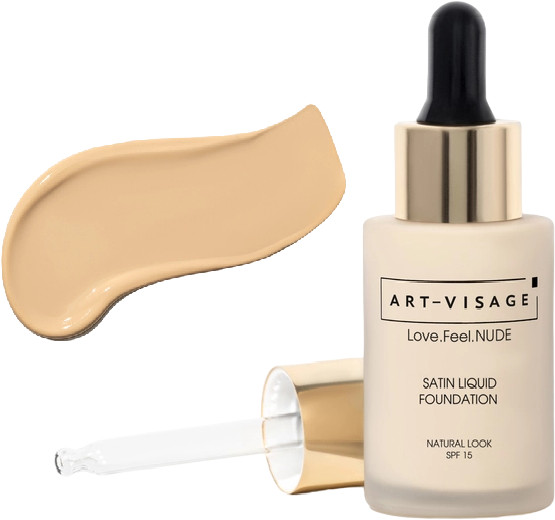 Крем тональный «Satin liquid foundation» SPF 15, оттенок 402 Светло-бежевый | Love.Feel.Nude | Art-Visage