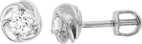 Серьги из серебра с цирконом | Алтын