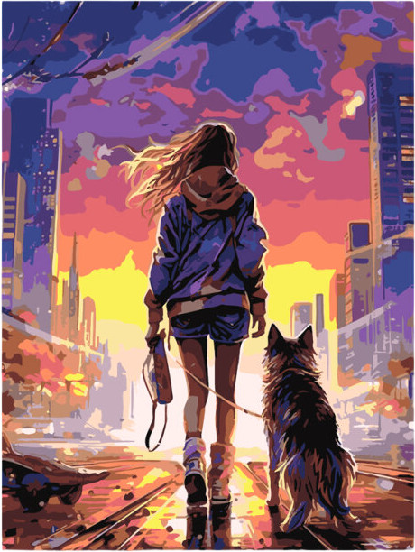 Картина по номерам на картоне «Город будущего» | Lori