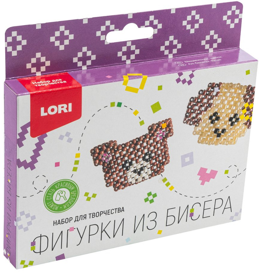 Набор для создания фигурок из бисера «Медвежонок, щенок» | Фигурки из бисера | Lori