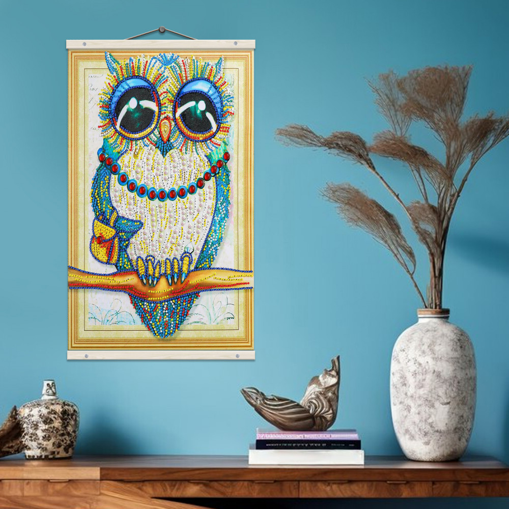 Алмазная мозаика «Модная сова» | Самоцветы | Molly