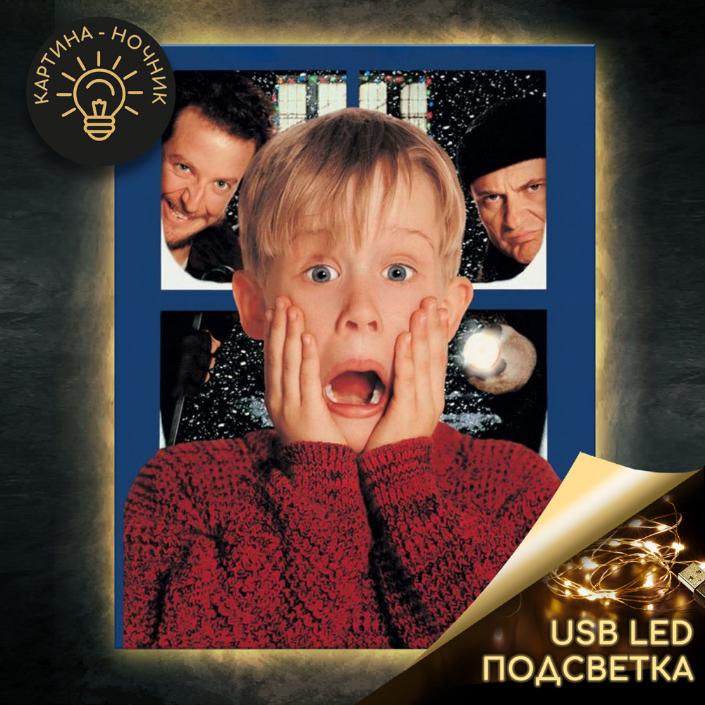 Картина по номерам с подсветкой «Один дома» | Molly