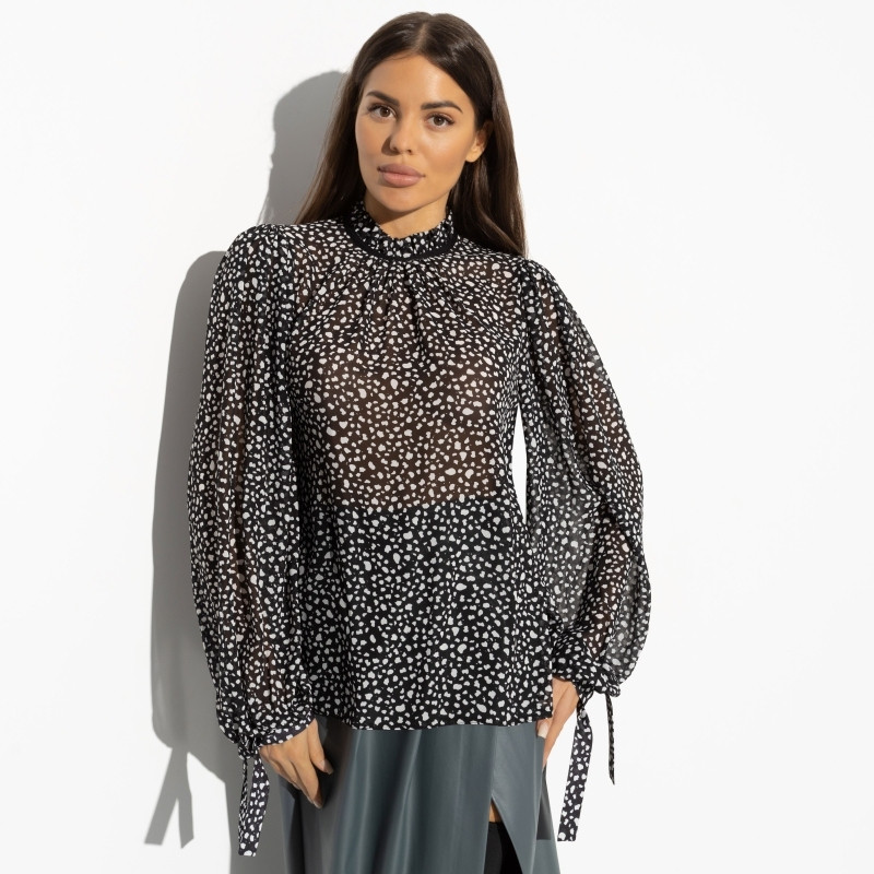 Блуза женская с объемными рукавами Изящный гламур | Charutti