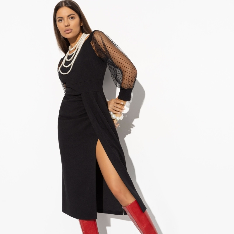 Платье женское С высоким разрезом на запах Смотрите на меня | Charutti