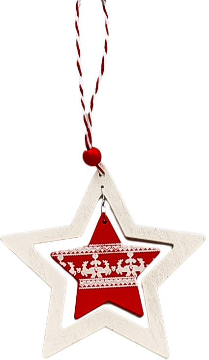 Подвеска ёлочная «Звезда со скандинавским узором» | ИнтерPresent