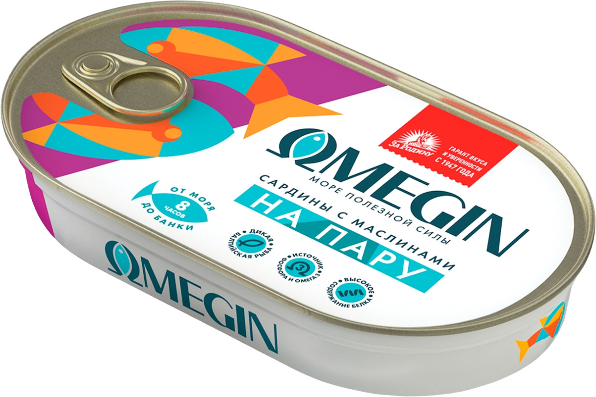 Сардины балтийские из салаки бланшированной в масле с маслинами | Omegin | За Родину