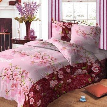 Комплект постельного белья «Ветка сакуры» (арт. 10533/2, 2-спальный, бязь, 2 наволочки 70х70) | Комфорт