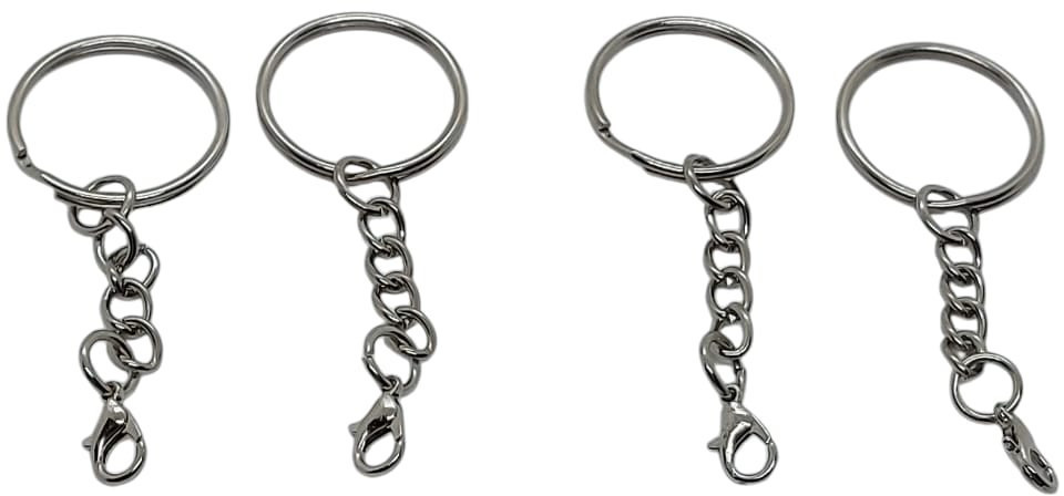 Набор колец с цепочкой и карабином для брелка