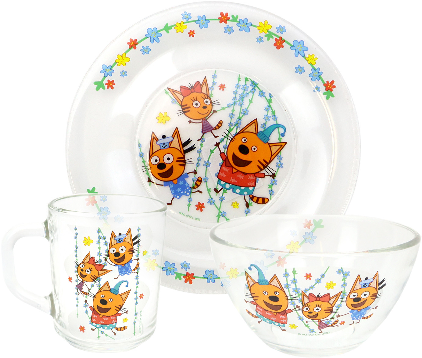 Набор посуды детской «Цветы» | Три кота | ND Play
