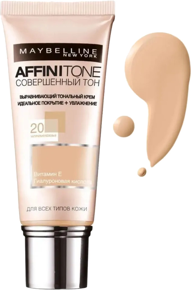 Тональный крем для лица «Affinitone. Совершенный тон», оттенок 20 Натурально-бежевый | Maybelline New York