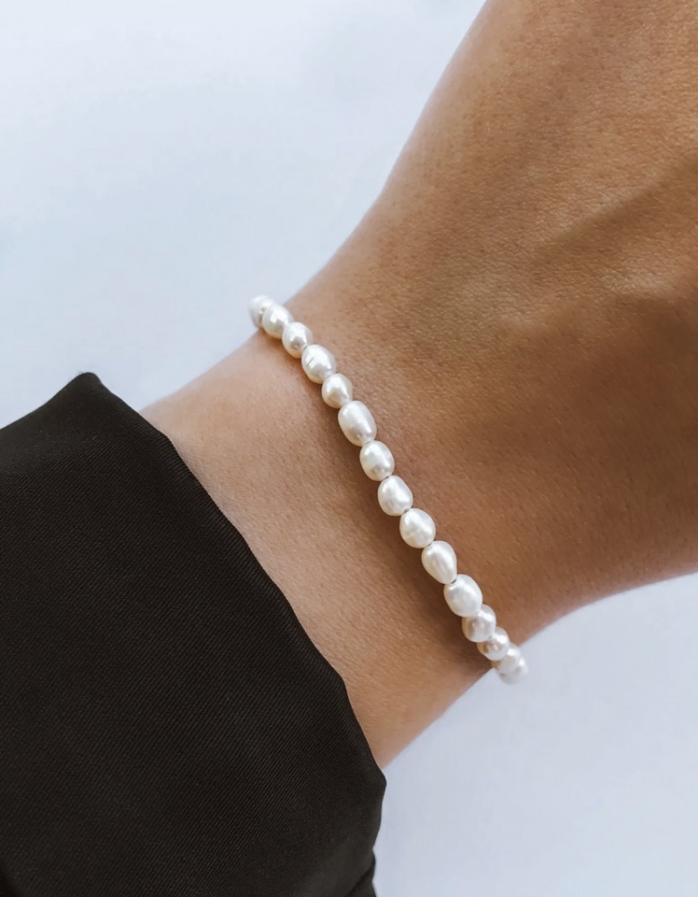 Браслет из серебра с жемчугом | Sbleskom