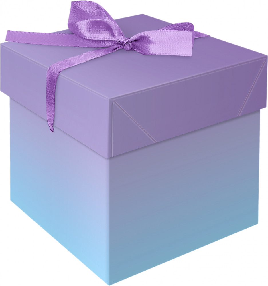 Коробка складная подарочная «Blue-Lilac gradient» | Duotone | Meshu