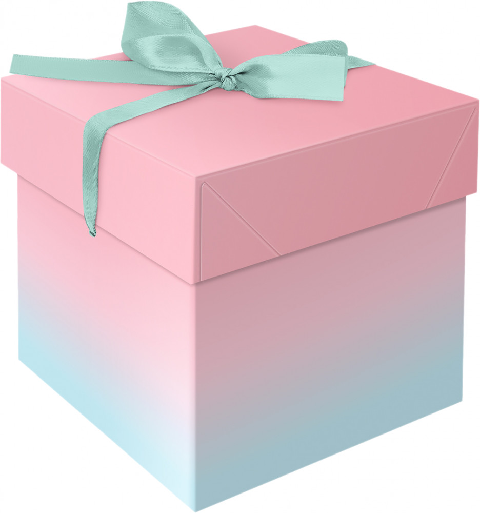 Коробка складная подарочная «Mint-Pink gradient» | Duotone | Meshu