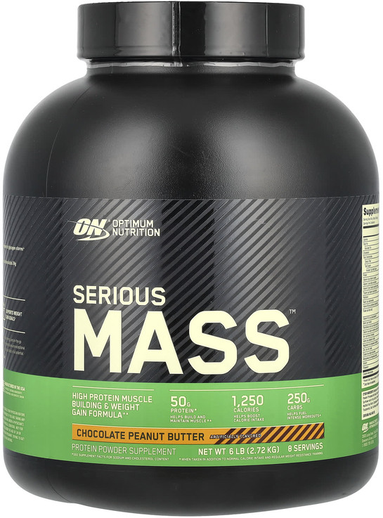 Гейнер со вкусом шоколадно-арахисовой пасты «Protein Gain» | Serious Mass | Optimum Nutrition