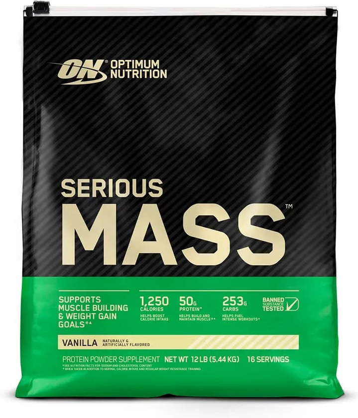 Гейнер со вкусом ванили «Protein Gain» | Serious Mass | Optimum Nutrition