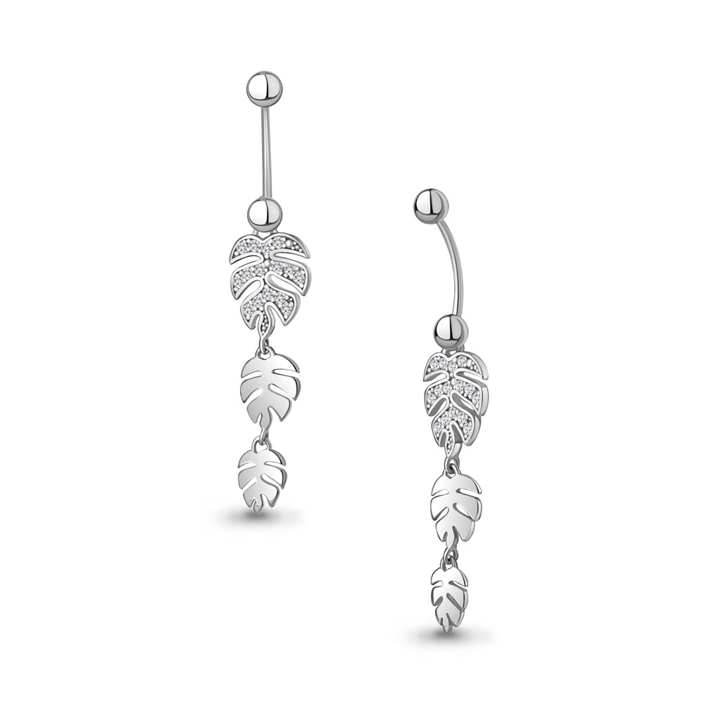 Пирсинг из серебра с фианитом | Aquamarine