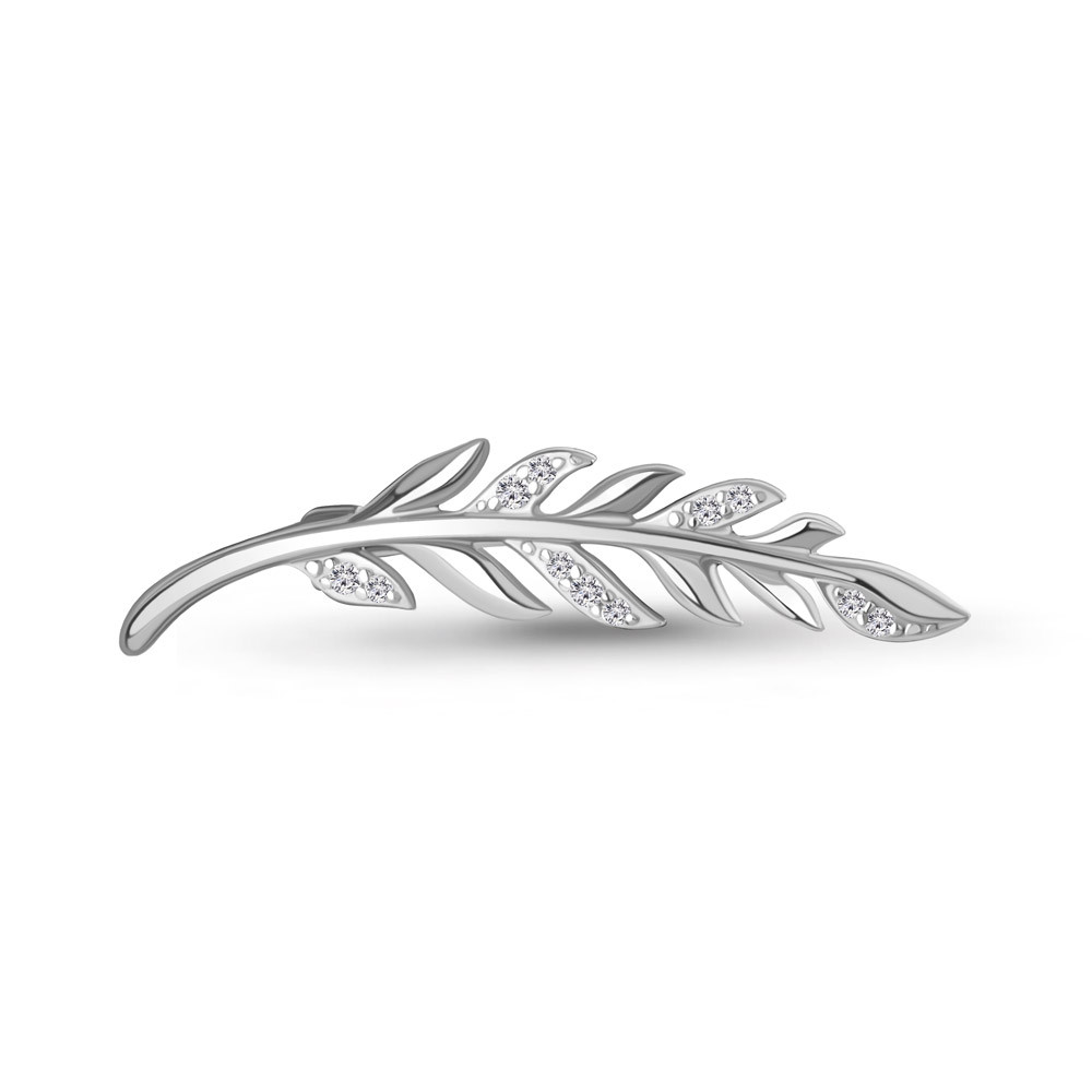 Брошь из серебра с фианитами | Aquamarine