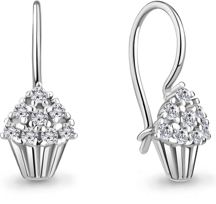 Серьги из серебра с фианитами | Aquamarine