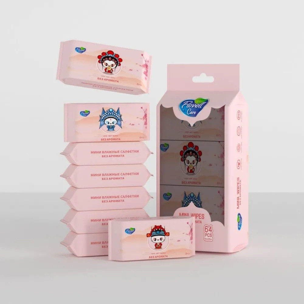 Набор влажных гигиенических мини-салфеток «Flovell care» | Flovell Care